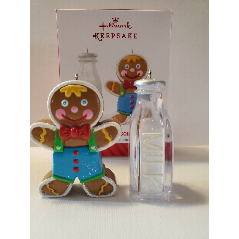 Hallmark Keepsake 2014 Tis The Seasoning Gingerbread Milk Ornament Set 1st Ed